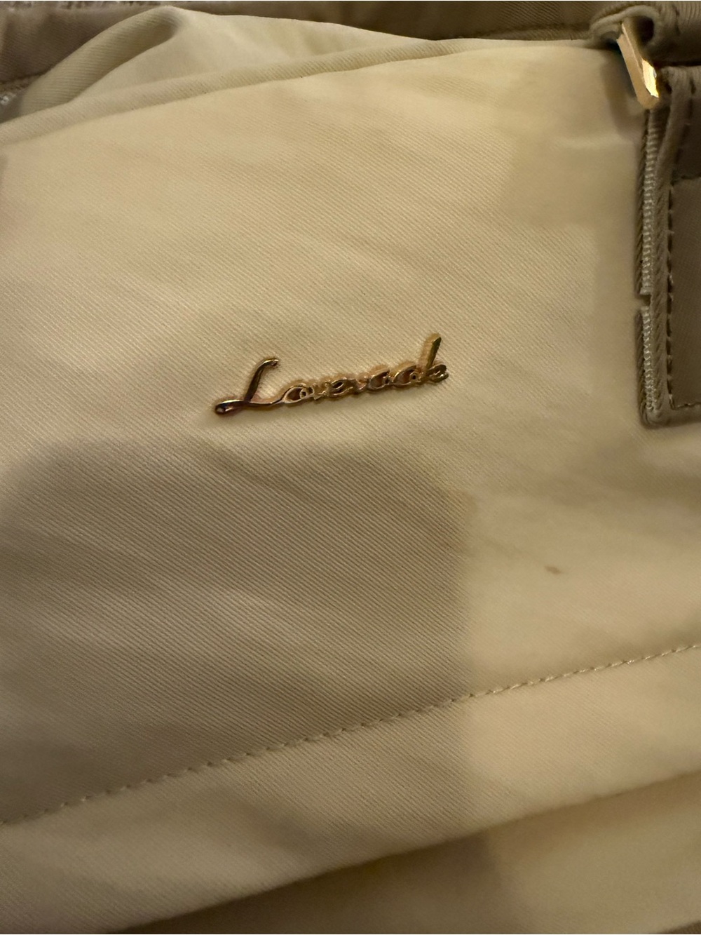 Beige Two-Tone Backpack - Picture 8 of 12